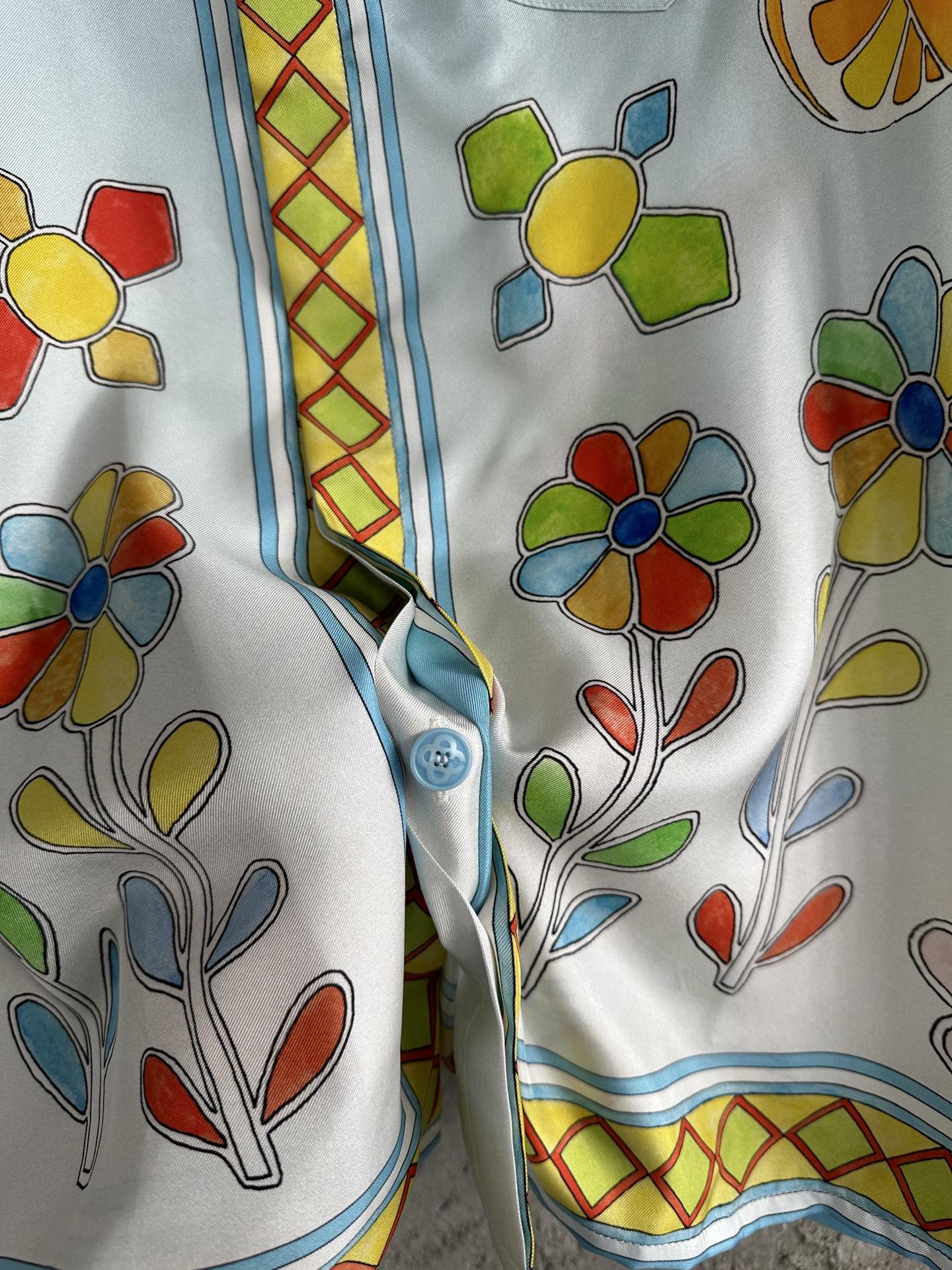 Casablanca 2024SS Sunflower Print Silk Short Sleeve Shirt 7 i1717051236 277 2