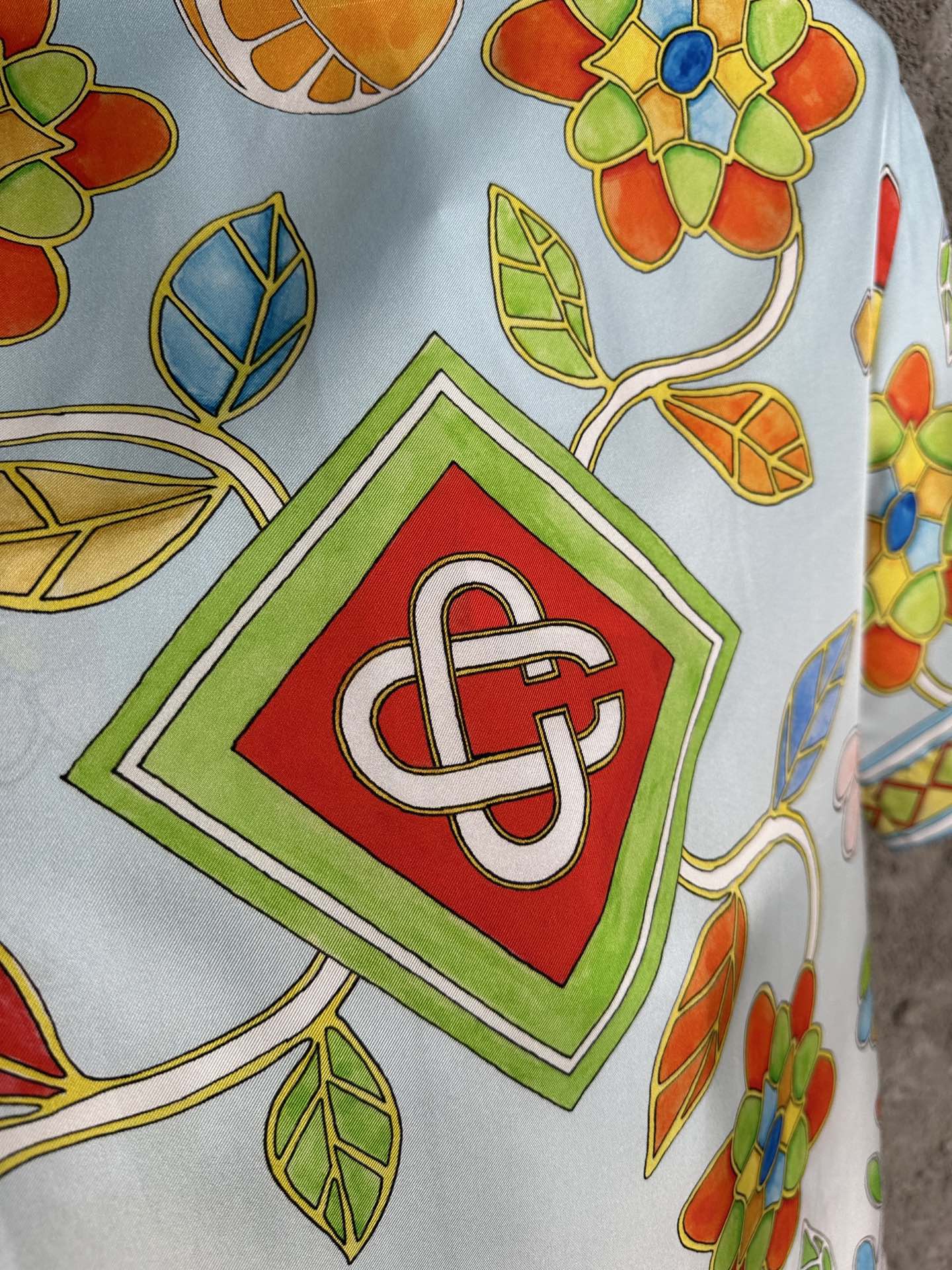 Casablanca 2024SS Sunflower Print Silk Short Sleeve Shirt 10 i1717051236 4938 6