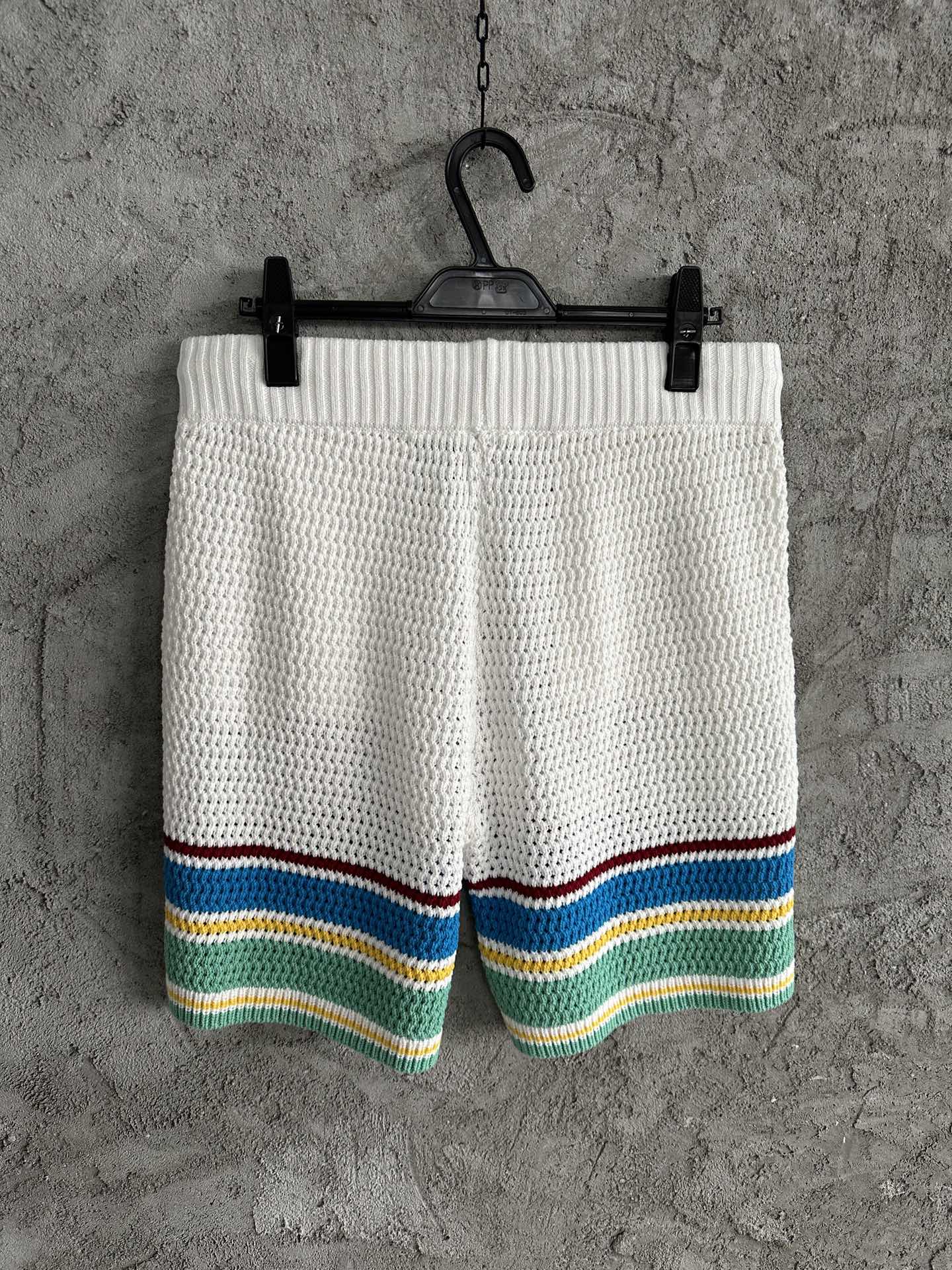 Casablanca 2024SS Knitted Striped Shorts - Cotton, High-Density Knit 8 i1717246801 8027 7