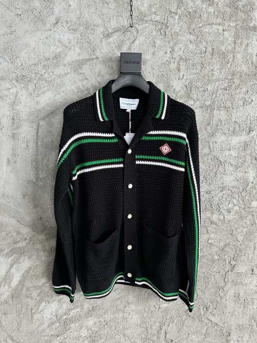 CASABLANCA Striped Knitted Cotton Cardigan 1 CASABLANCA Striped Knitted Cotton Cardigan