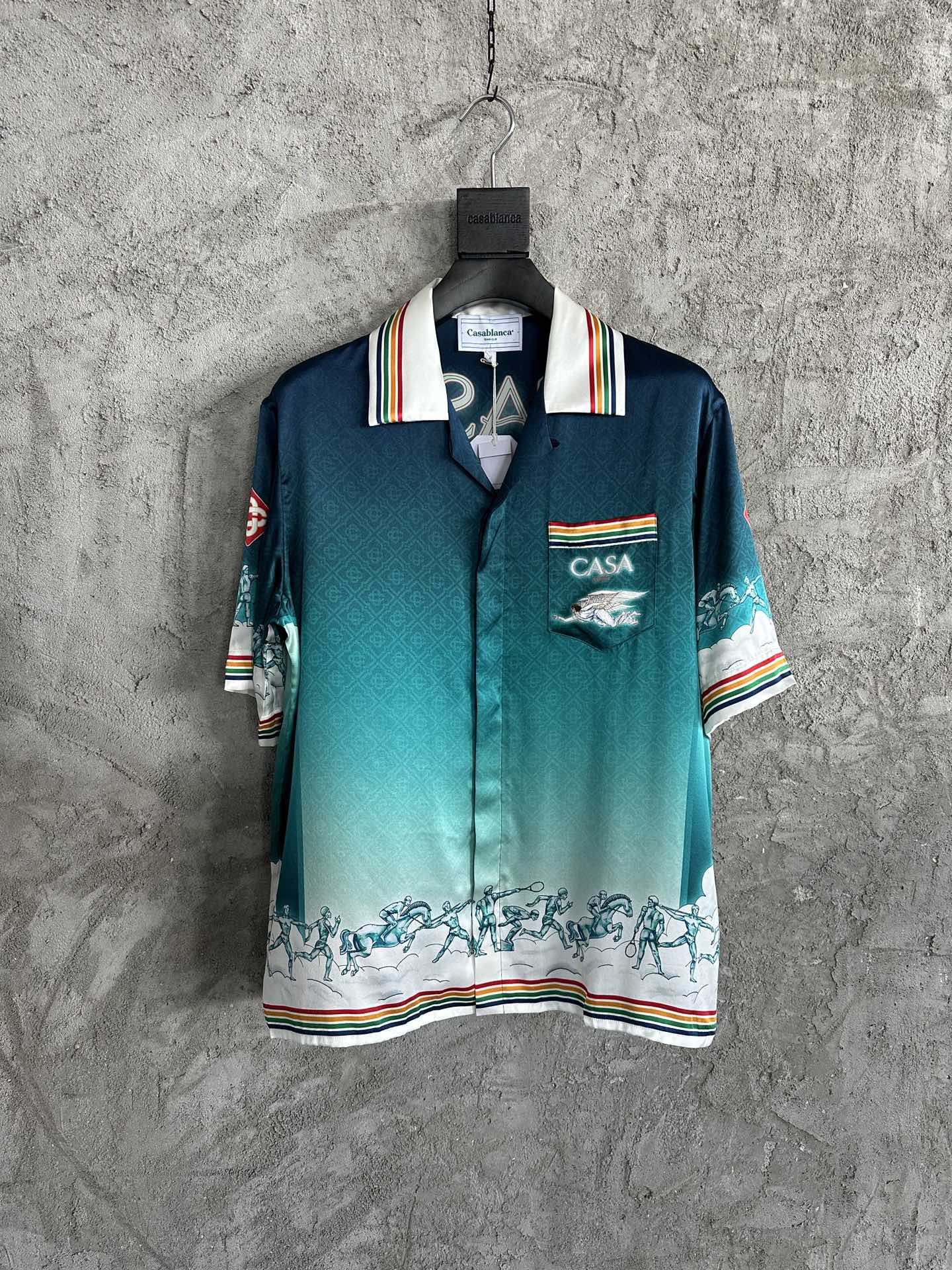 CASABLANCA 2024SS Silk Short Sleeve Shirt with Sports Field Pattern 2 i1722322434 1854 2