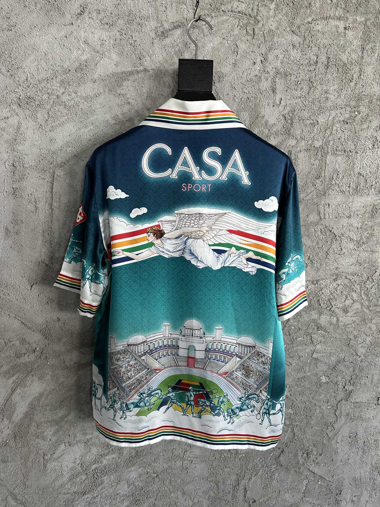 CASABLANCA 2024SS Silk Short Sleeve Shirt with Sports Field Pattern 9 i1722322435 5098 3