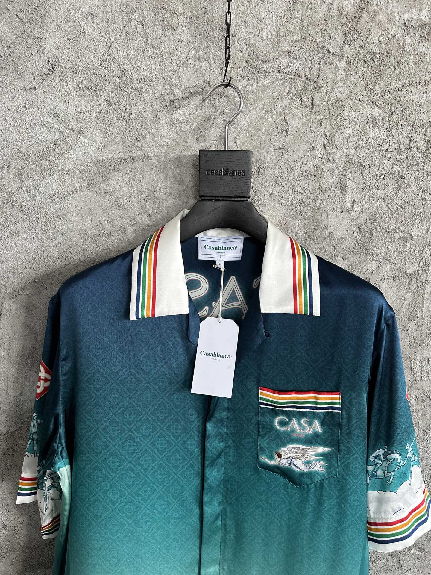 CASABLANCA 2024SS Silk Short Sleeve Shirt with Sports Field Pattern 3 i1722322435 6593 7