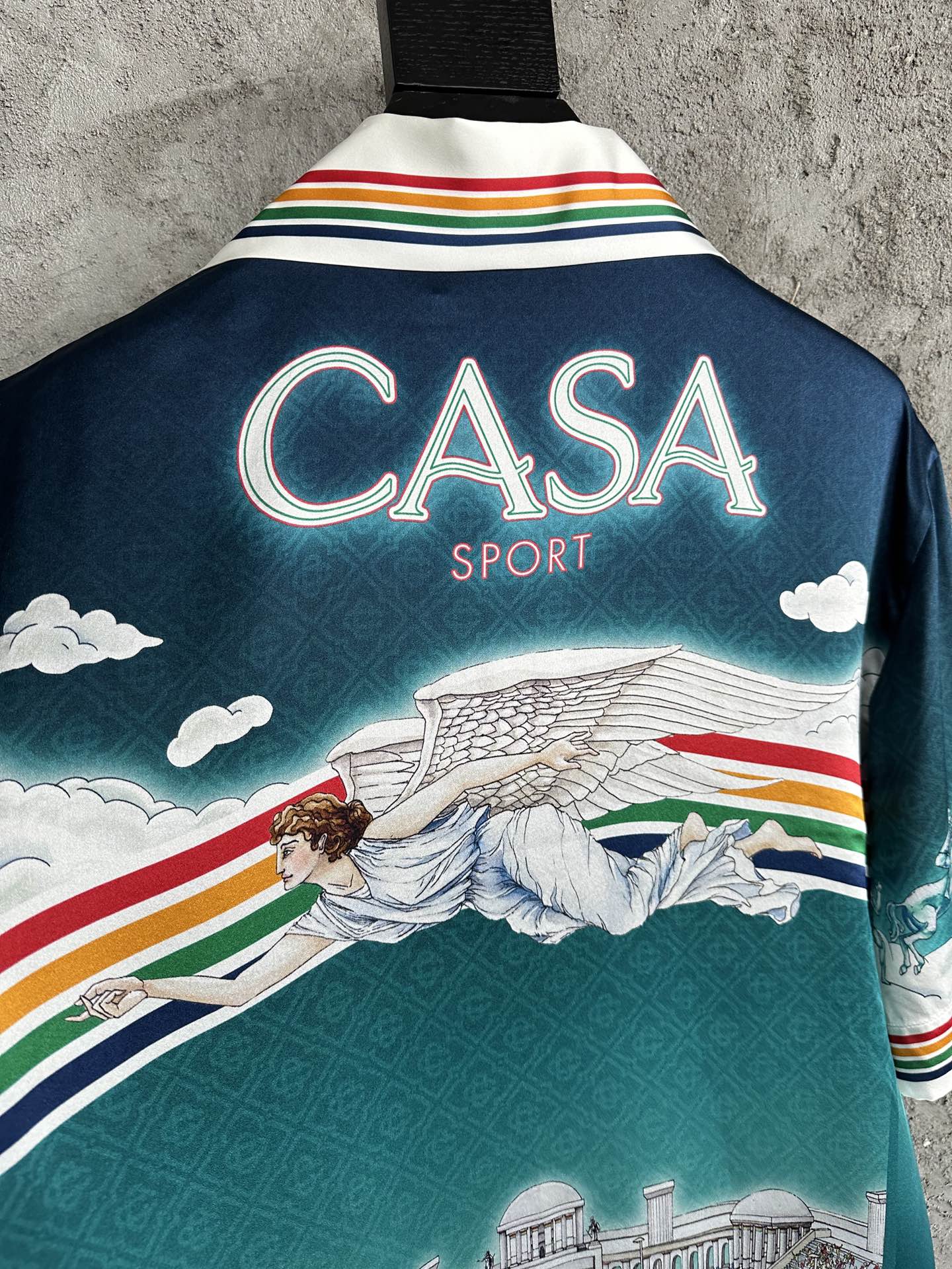 CASABLANCA 2024SS Silk Short Sleeve Shirt with Sports Field Pattern 10 i1722322435 6769 5