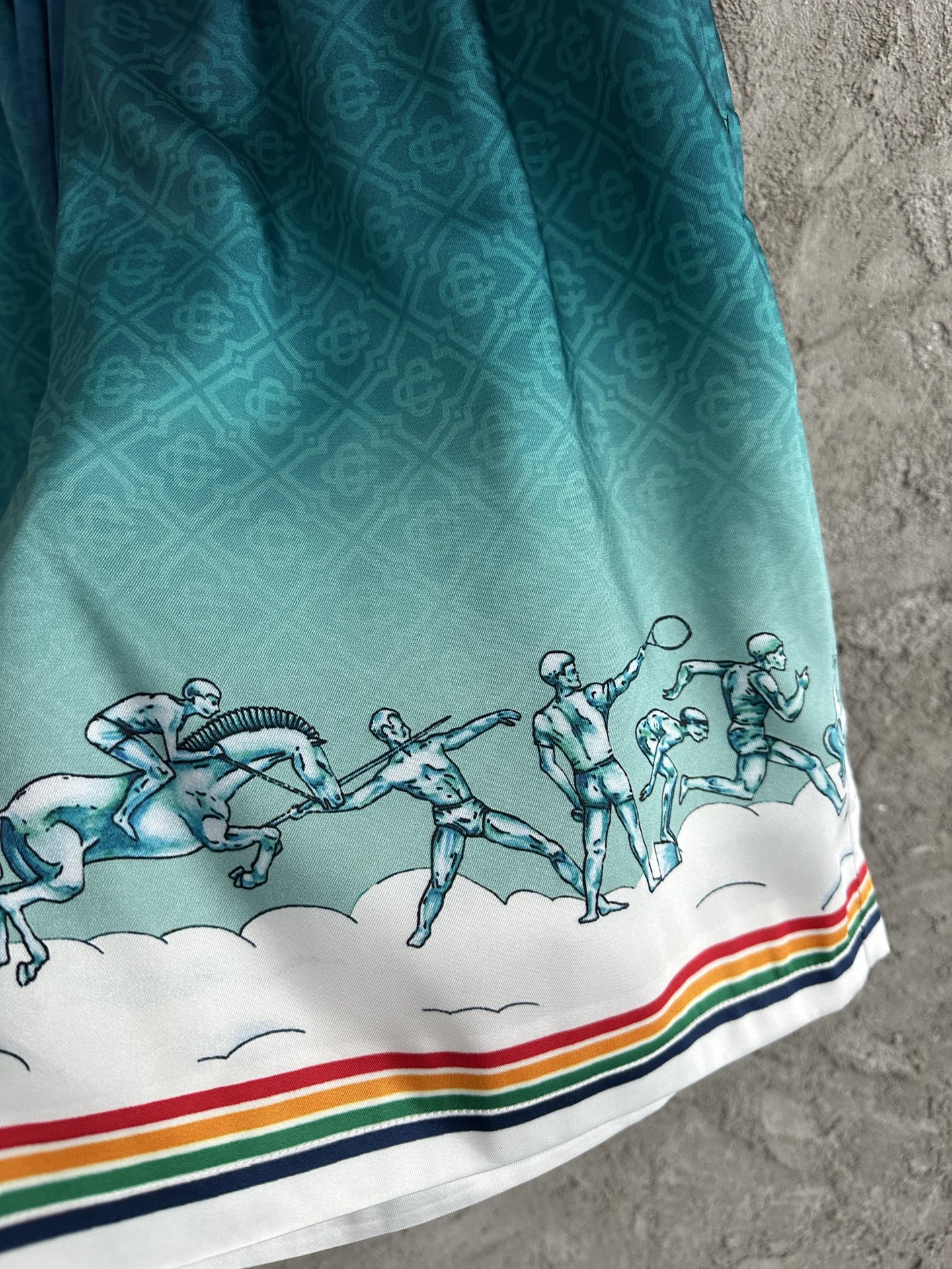 CASABLANCA Silk Shorts - Stadium Print, Custom Fabric, Size S-XL 5 i1725168242 6469 0