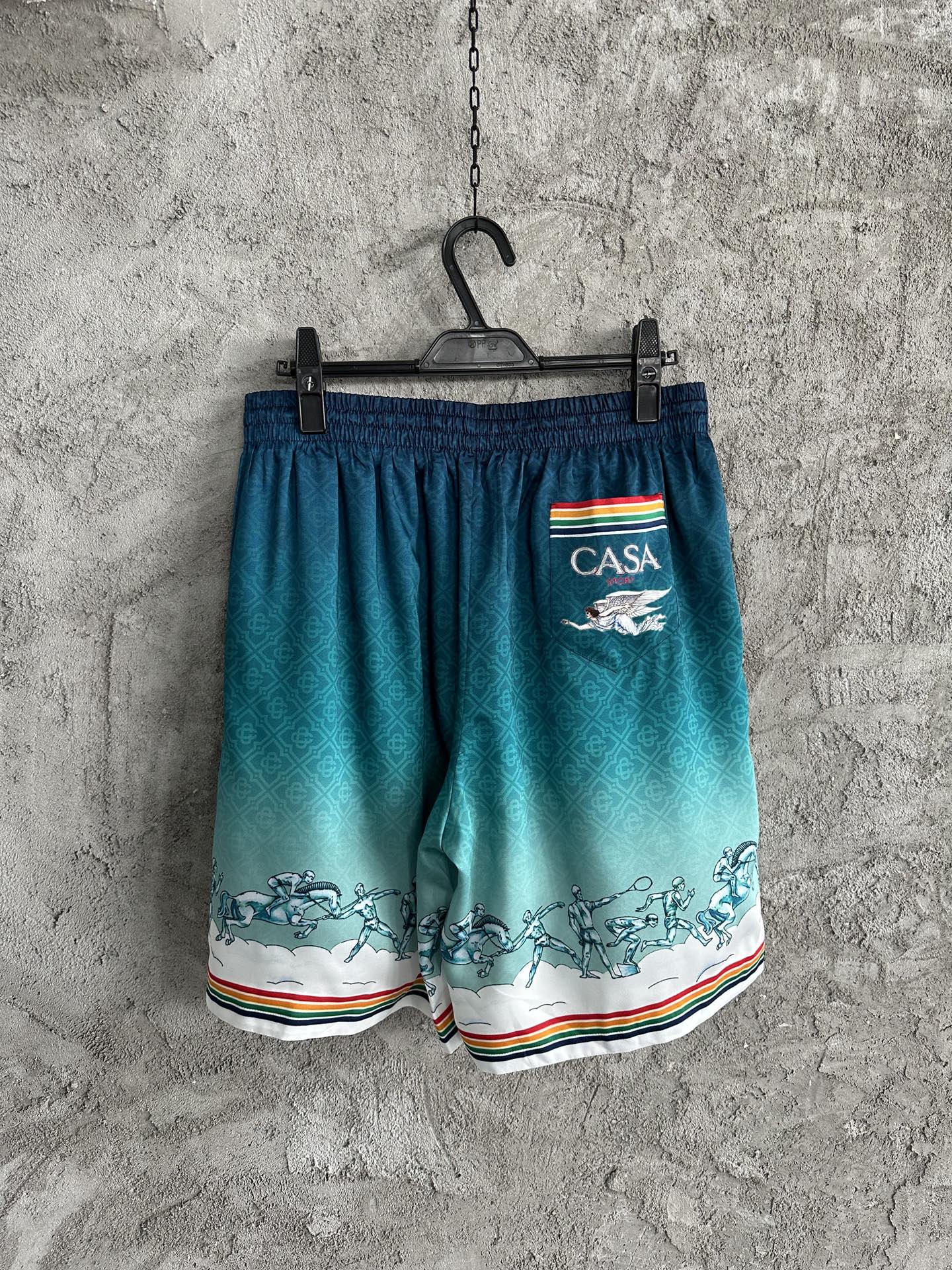 CASABLANCA Silk Shorts - Stadium Print, Custom Fabric, Size S-XL 7 i1725168243 4227 0