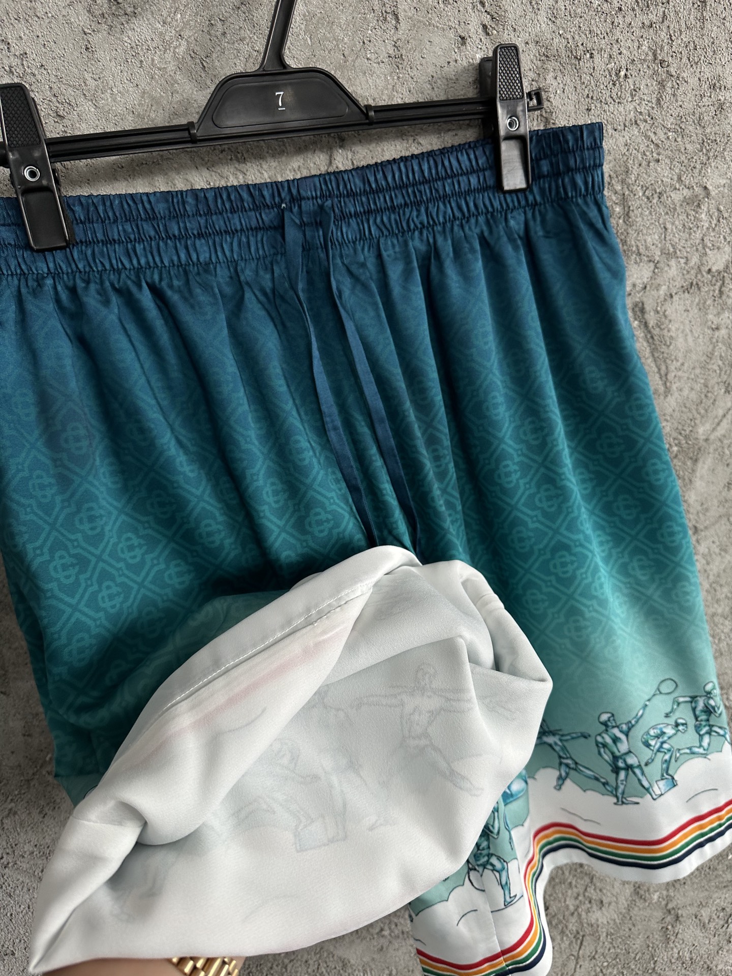 CASABLANCA Silk Shorts - Stadium Print, Custom Fabric, Size S-XL 6 i1725168243 4379 0