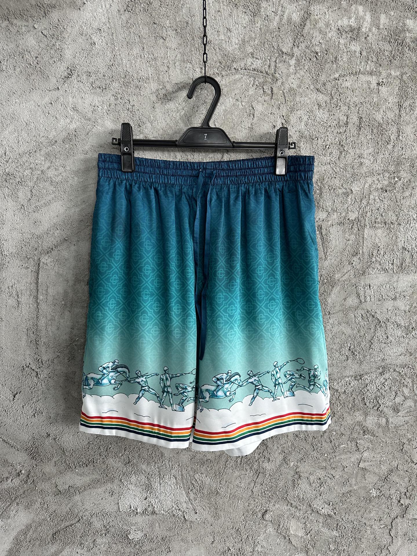 CASABLANCA Silk Shorts - Stadium Print, Custom Fabric, Size S-XL 2 i1725168243 6583 0