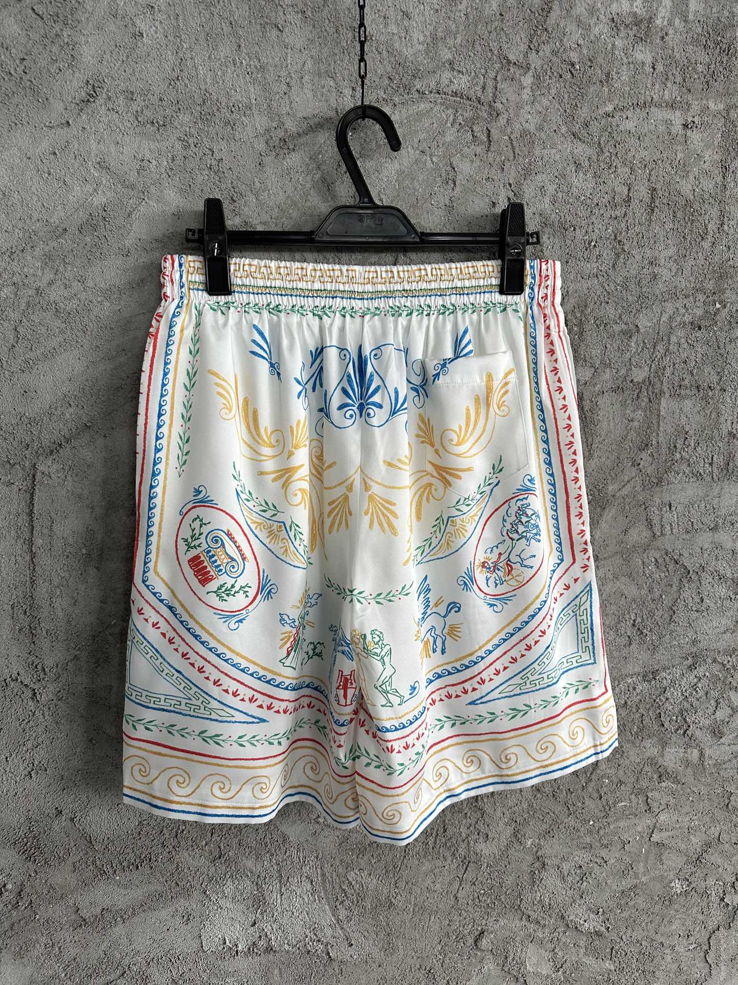 CASABLANCA 2024SS Totem Pattern Silk Shorts Custom Fabric Elastic Waist 7 i1726899518 7181 5