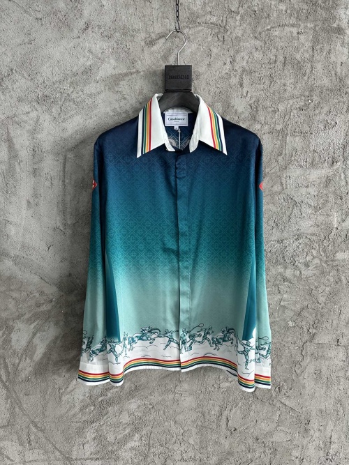 CASABLANCA 2024SS Silk Long Sleeve Shirt With Equestrian Print 1 CASABLANCA 2024SS Silk Long Sleeve Shirt With Equestrian Print