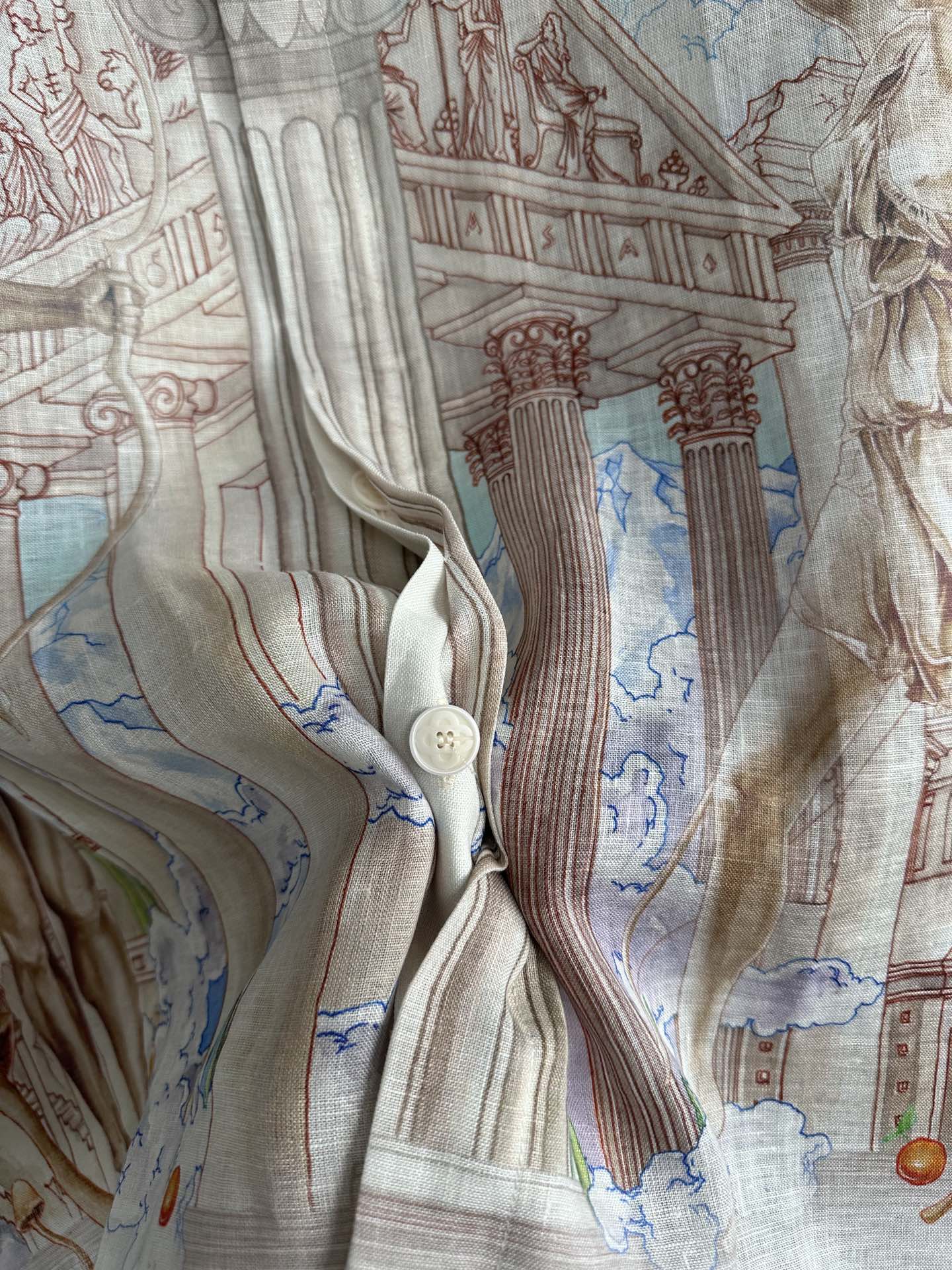 CASABLANCA Sculpted Pattern Linen Long Sleeve Shirt - High-Density Cotton Linen 7 i1729143408 9700 0