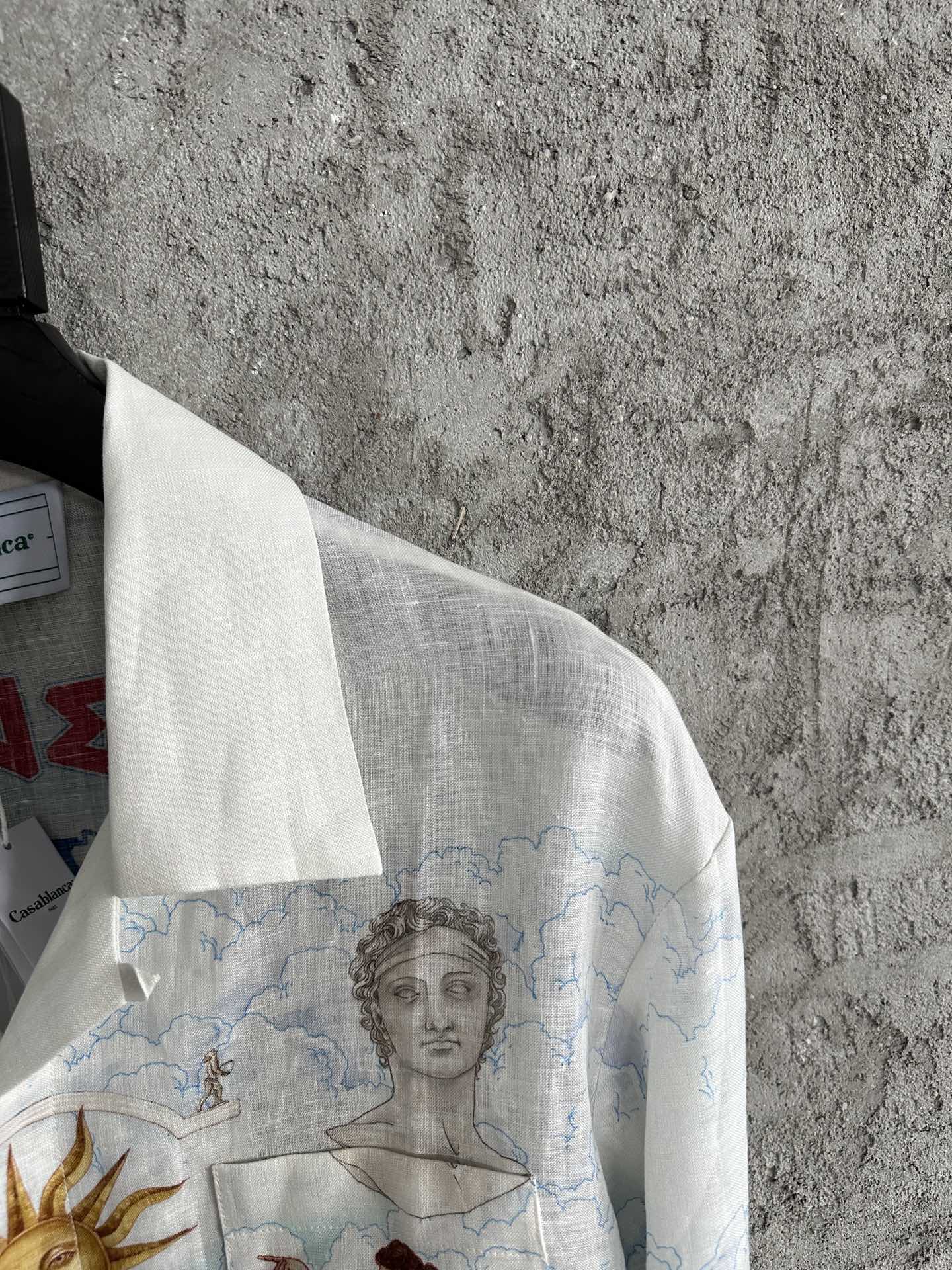 CASABLANCA Sculpted Pattern Linen Long Sleeve Shirt - High-Density Cotton Linen 5 i1729143409 1224 8