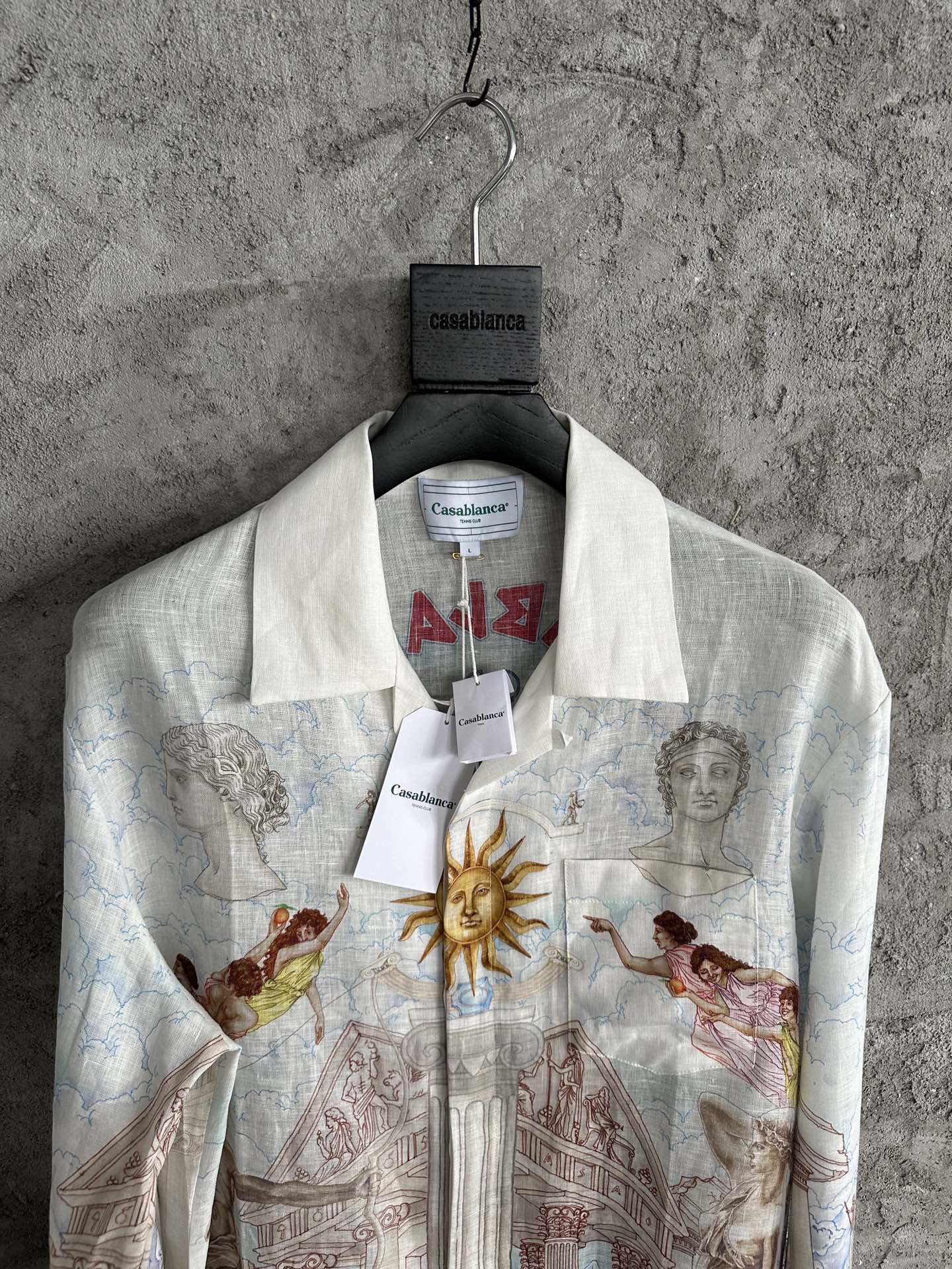 CASABLANCA Sculpted Pattern Linen Long Sleeve Shirt - High-Density Cotton Linen 3 i1729143409 3173 5