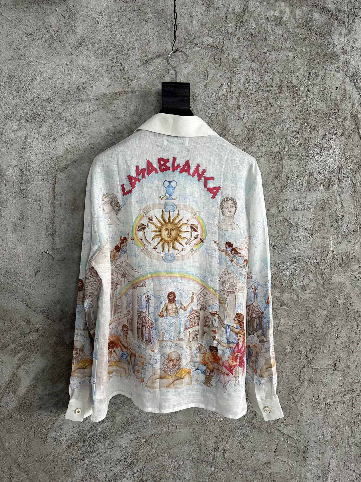 CASABLANCA Sculpted Pattern Linen Long Sleeve Shirt - High-Density Cotton Linen 10 i1729143409 9882 7