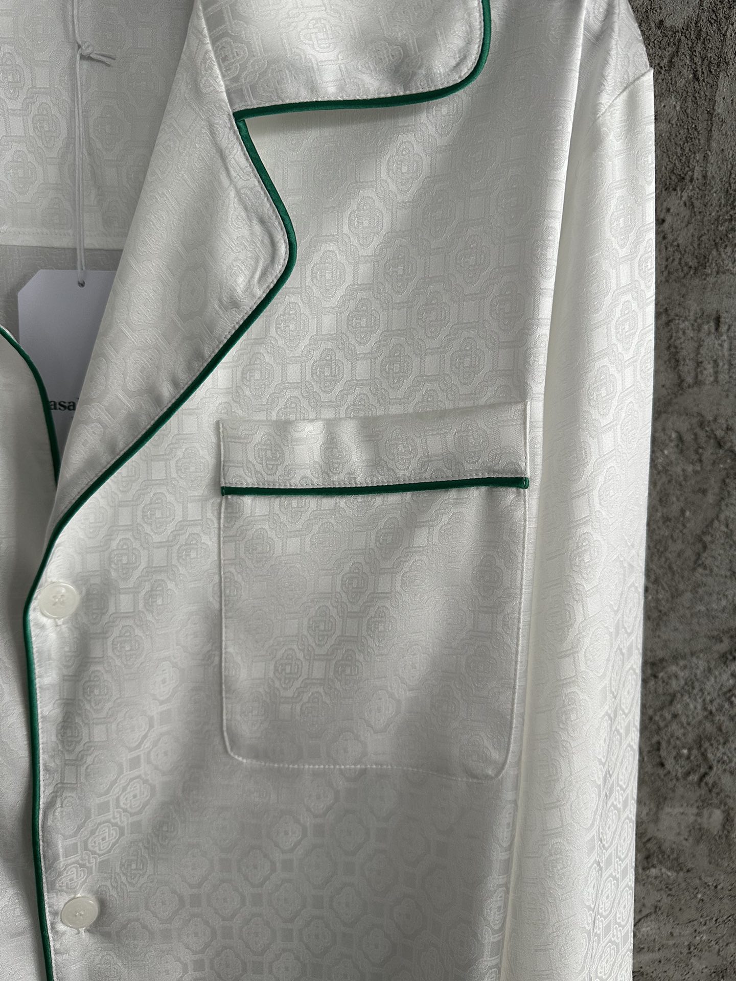 CASABLANCA 2024SS Green Trim Jacquard Silk Long Sleeve Shirt 6 i1730625723 4425 8