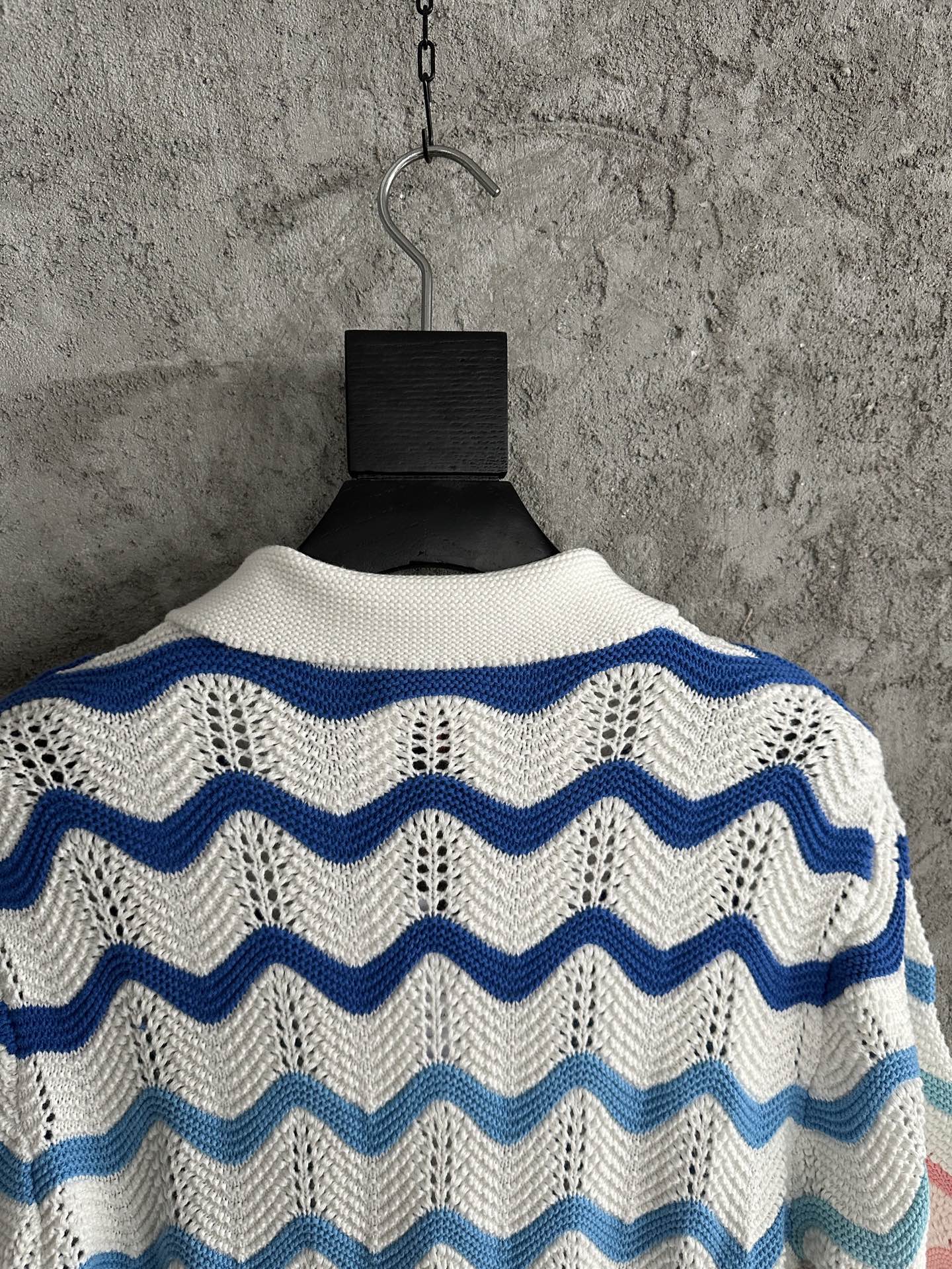 CASABLANCA Pink Arch Wave Knit Sweater Shirt - Premium Cotton, Pearl Buttons 10 i1742451736916 4957 0 8
