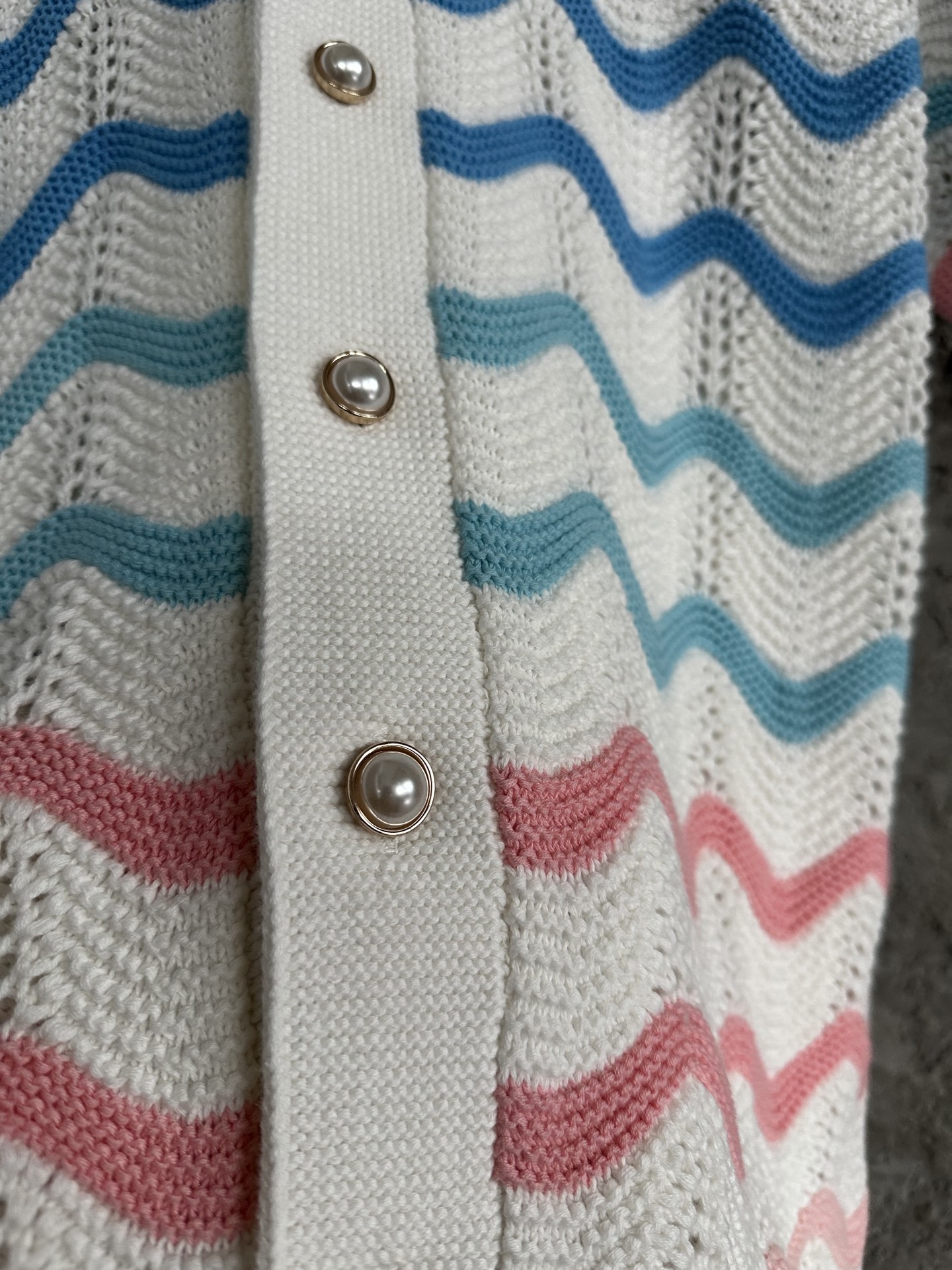 CASABLANCA Pink Arch Wave Knit Sweater Shirt - Premium Cotton, Pearl Buttons 8 i1742451739800 6035 0 5