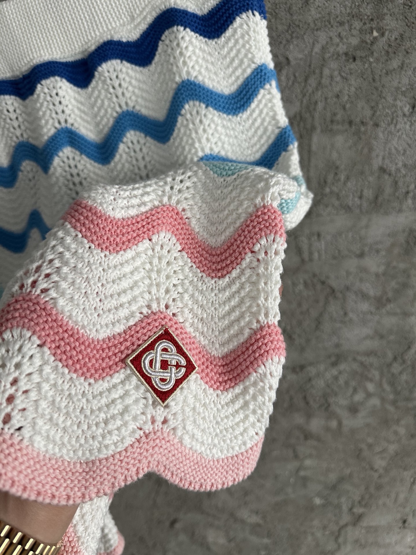 Casablanca Pink Wave Knit Shorts - Luxury Cotton Blend, Designer Style 7 i1742451878797 8534 0 4