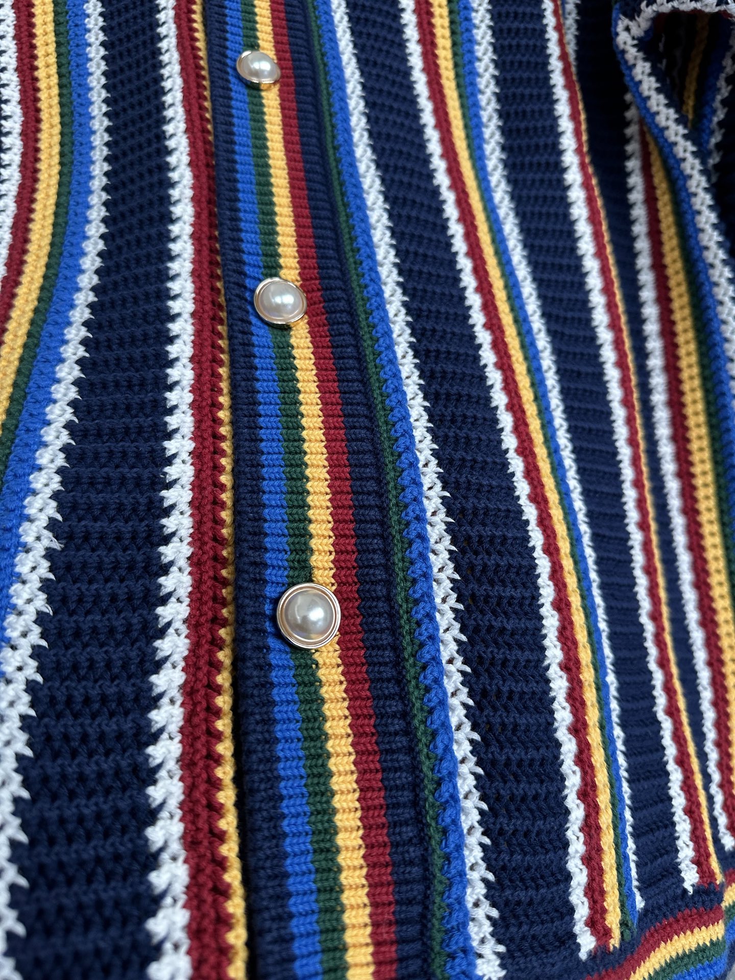 Casablanca Yellow Striped Cardigan: Pure Cotton, Pearl Buttons, Sizes S-XL 8 i1744778580712 2891 0 5