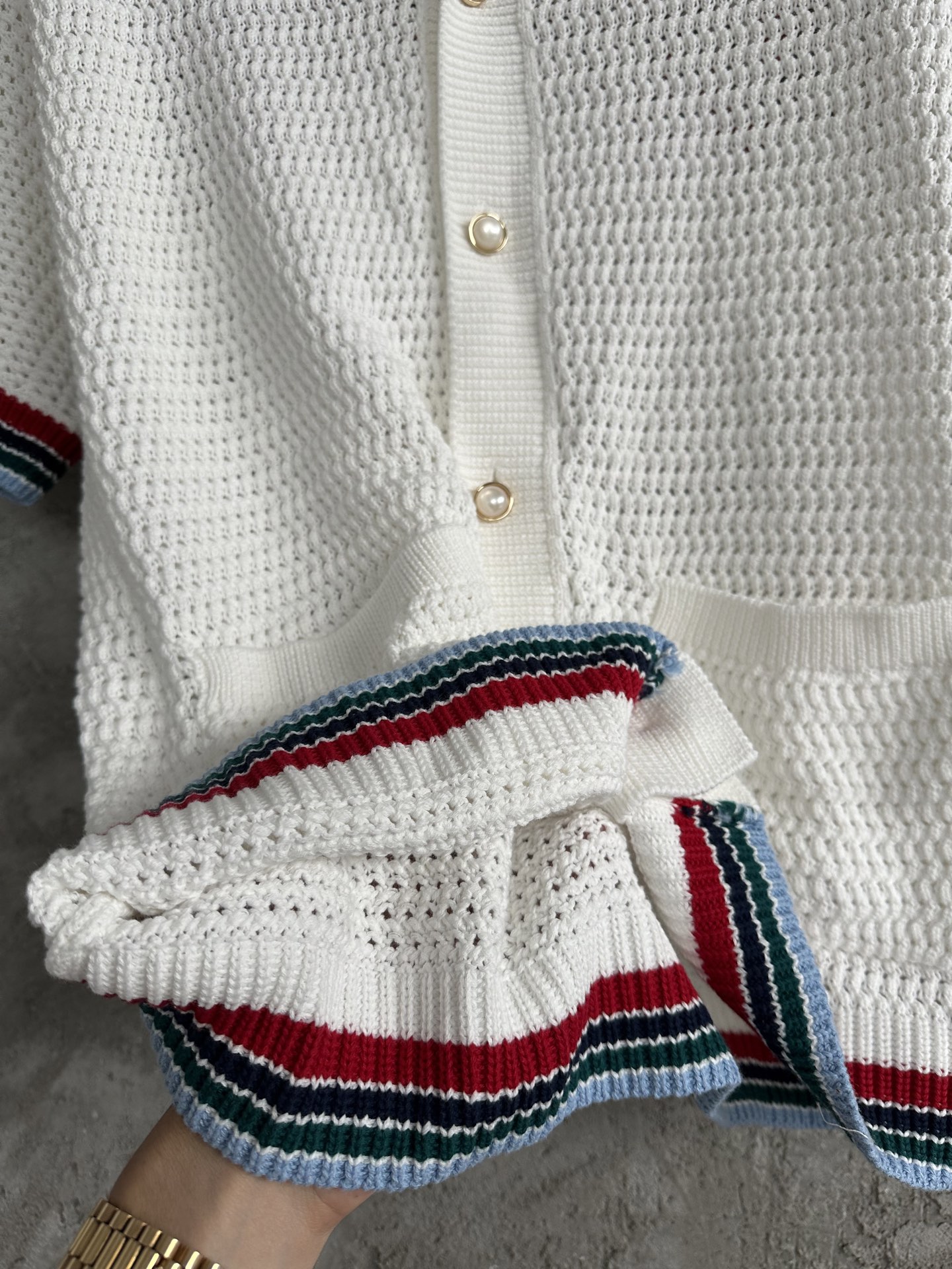 Casablanca Embroidered Slogan Knit Shirt - Premium Cotton, Pearl Buttons 9 i1744779762485 110 0 6