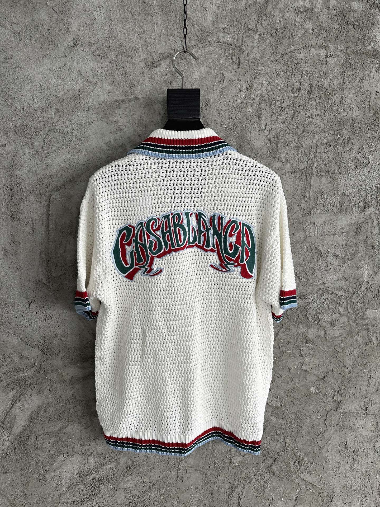 Casablanca Embroidered Slogan Knit Shirt - Premium Cotton, Pearl Buttons 3 i1744779762511 5284 0 7
