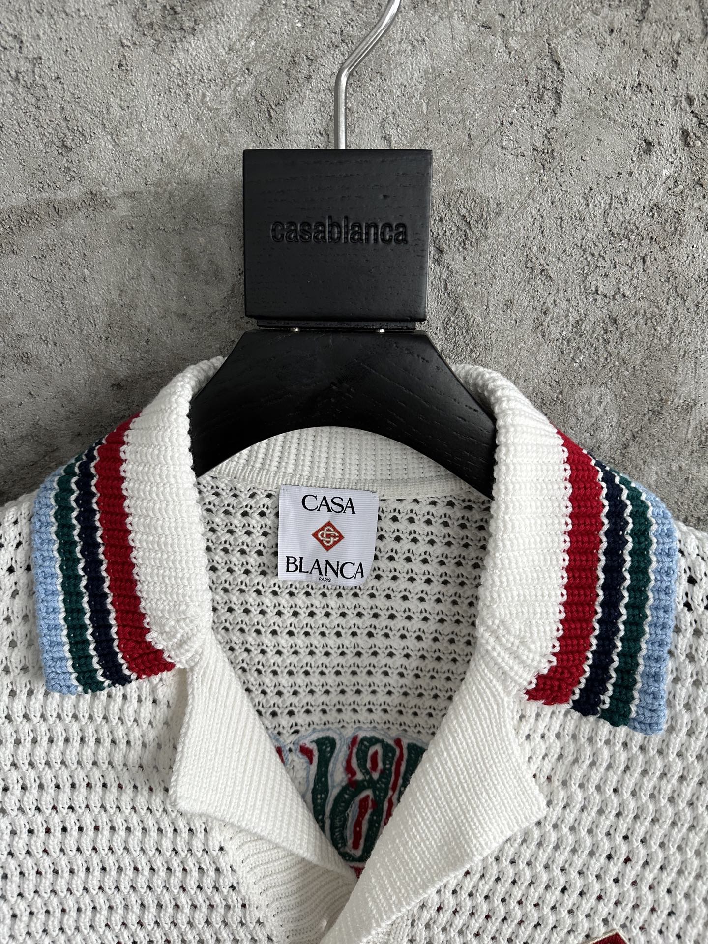 Casablanca Embroidered Slogan Knit Shirt - Premium Cotton, Pearl Buttons 5 i1744779762574 5823 0 2