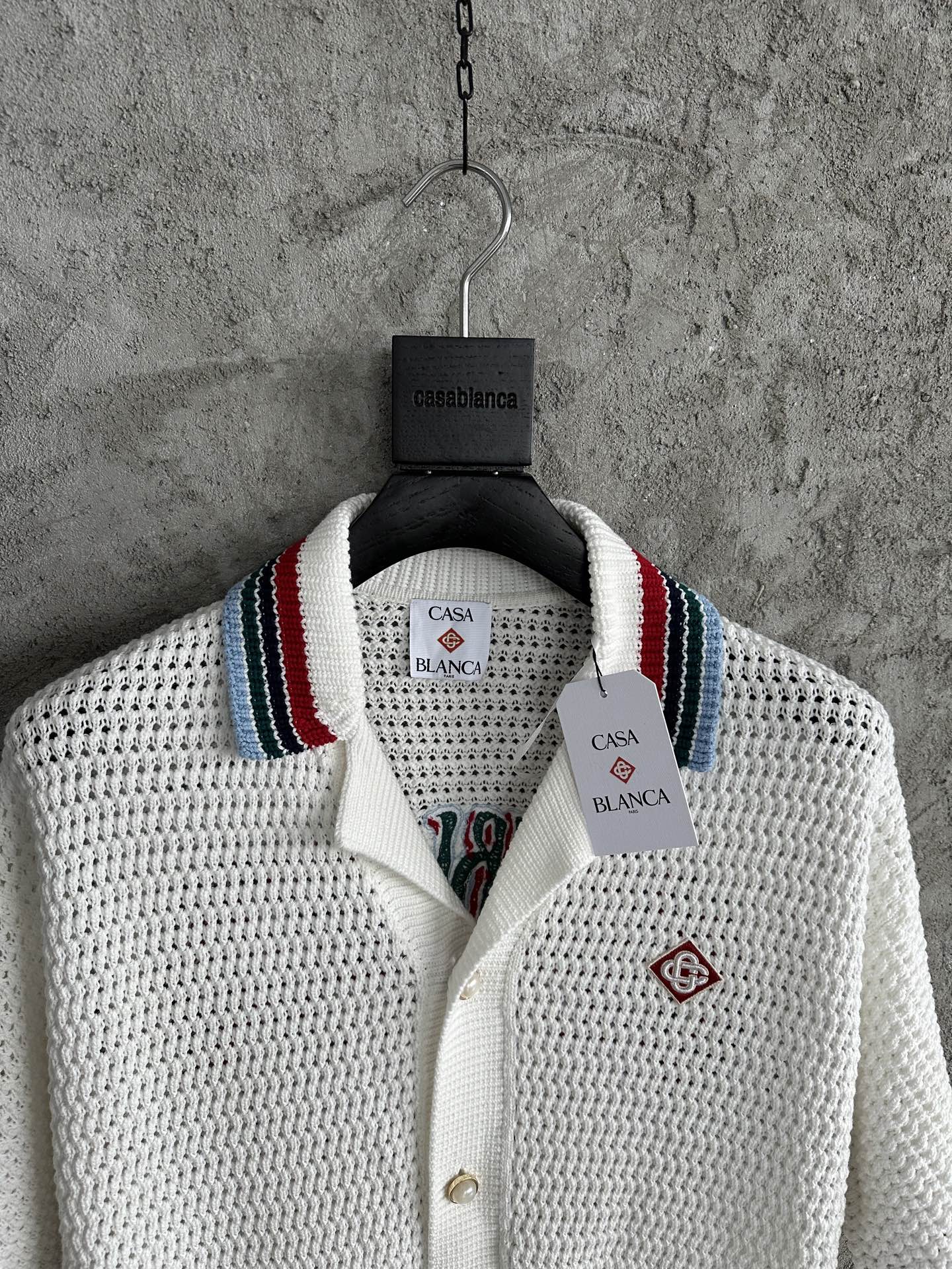 Casablanca Embroidered Slogan Knit Shirt - Premium Cotton, Pearl Buttons 4 i1744779764432 2025 0 1