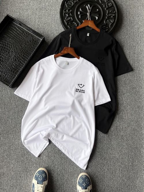 Prada Silk Blend T-Shirt with 3D Logo | Premium Quality, Unisex Design 1 Prada Silk Blend T-Shirt with 3D Logo | Premium Quality, Unisex Design