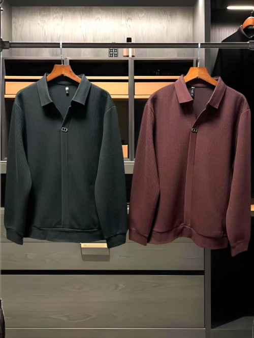 Dior CD Two-Tone Polo Collar Long Sleeve Shirt | High-End Cotton Blend 10 Dior CD Two-Tone Polo Collar Long Sleeve Shirt | High-End Cotton Blend