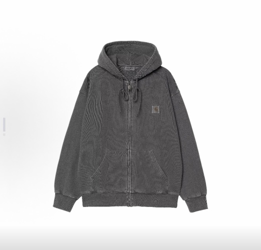 Carhartt WIP Water Washed Full Zip-Up Hoodie, Fleece Lined, Adjustable Hood 1 Carhartt WIP Water Washed Full Zip-Up Hoodie, Fleece Lined, Adjustable Hood