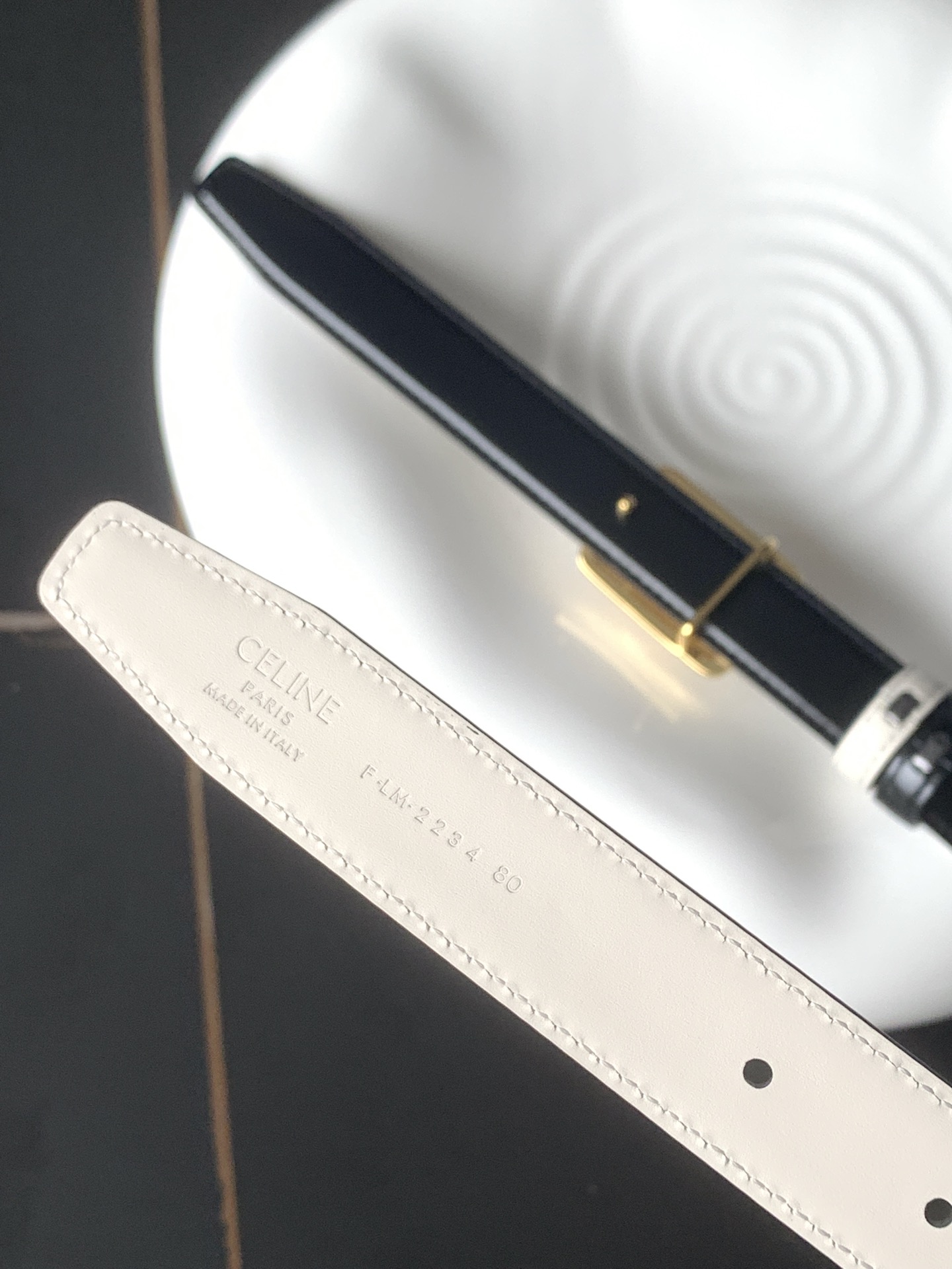 Celine 代购级 赛琳Celine 女士腰带 纯铜凯旋门双面平纹 小牛皮 完美走线 宽度2.5Cm