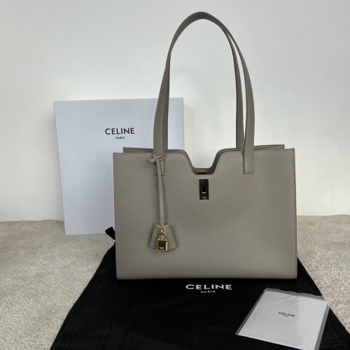 Celine Cabas 16 Grained Calfskin Leather Handbag 37x29x12cm in Pebble Grey 1 Celine Cabas 16 Grained Calfskin Leather Handbag 37x29x12cm in Pebble Grey