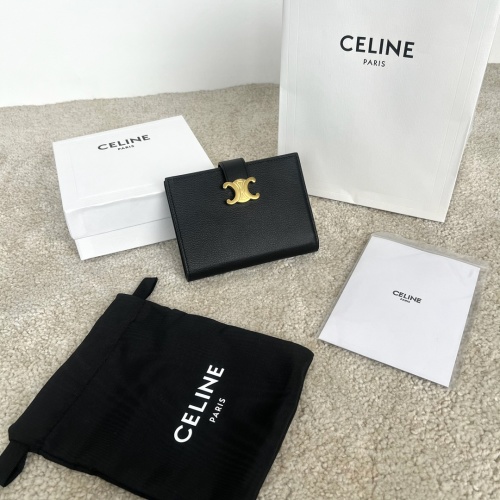 CELINE Victoire Medium Wallet in Soft Grained Calfskin Leather - Black 1 CELINE Victoire Medium Wallet in Soft Grained Calfskin Leather - Black