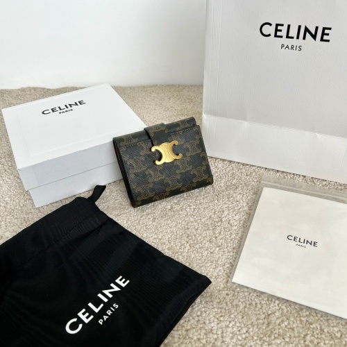 Celine Triomphe Embossed Wallet in Signature Canvas & Leather 1 Celine Triomphe Embossed Wallet in Signature Canvas & Leather