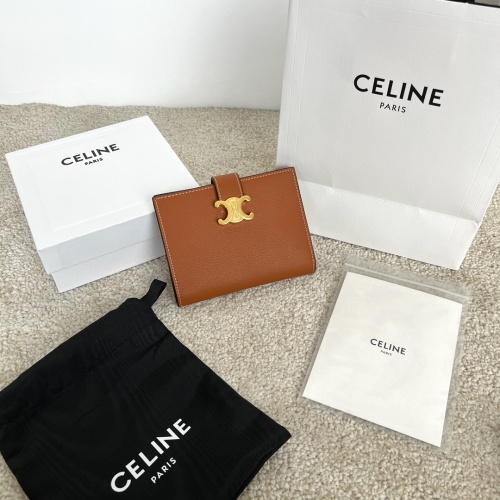 CELINE Medium Victoire Wallet in Supple Calfskin Leather - Triomphe Snap Closure 1 CELINE Medium Victoire Wallet in Supple Calfskin Leather - Triomphe Snap Closure