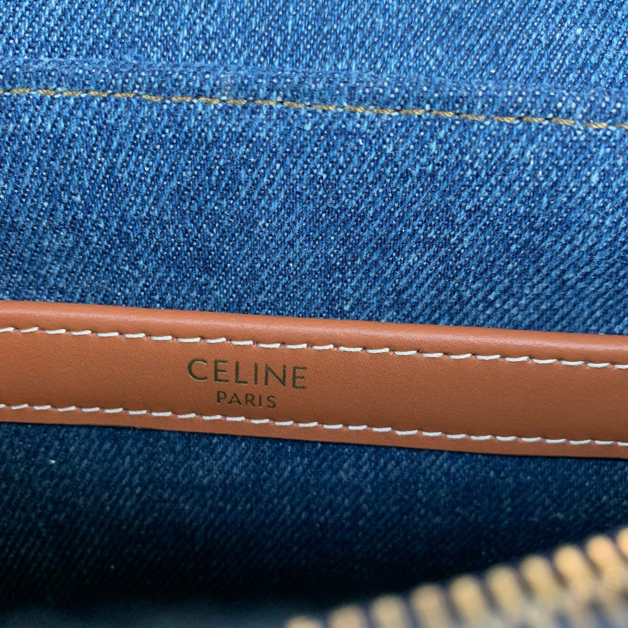 TEEN NINO手袋，牛仔蓝/棕褐色，尺寸20.5X13X8厘米， 织物，织物衬里，手提、肩背和斜挎，