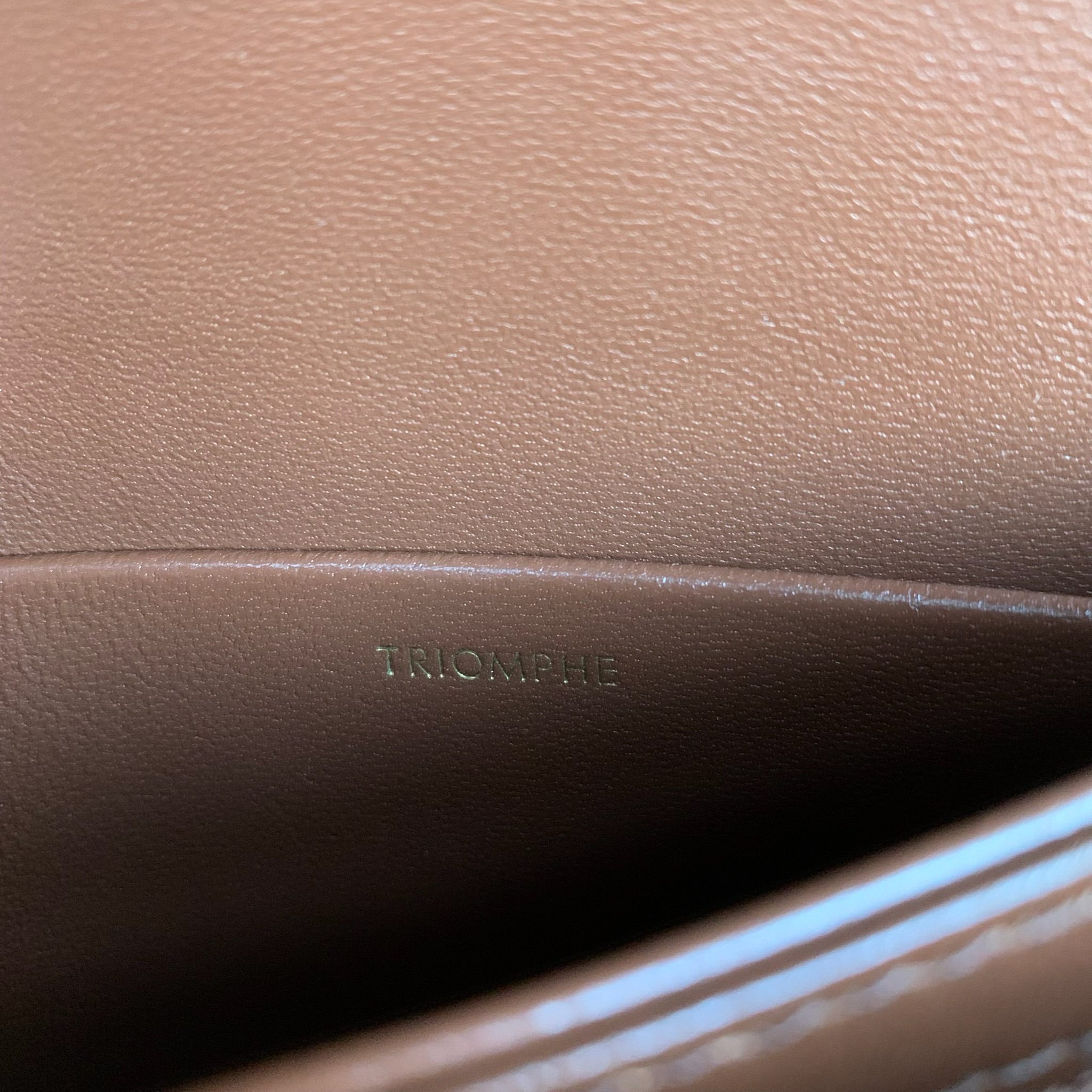 TEEN TRIOMPHE手袋18.5 X13.5X7厘米)牛皮革羊皮革衬里金色饰面斜挎和肩背TRIOM