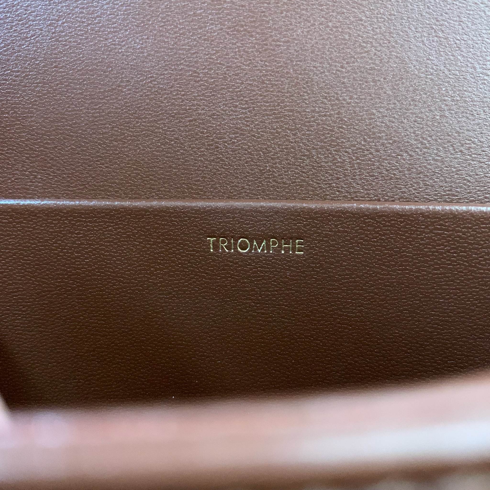 高品质原厂TRIOMPHE中号手袋22.5x16.5x7.5厘米 牛皮革羊皮革衬里金色饰面斜挎和肩背TR