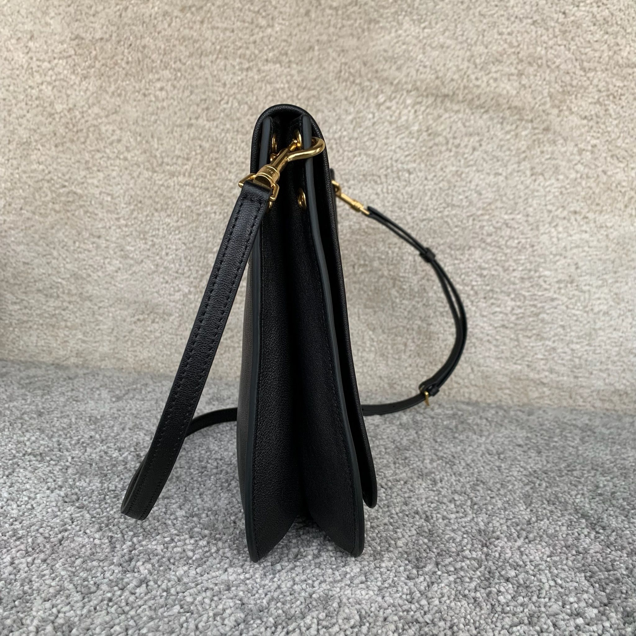 SOFT TRIOMPHE BESACE手袋(32X2X26厘米)羊皮革牛剖层革衬里金色饰面肩背，斜挎T