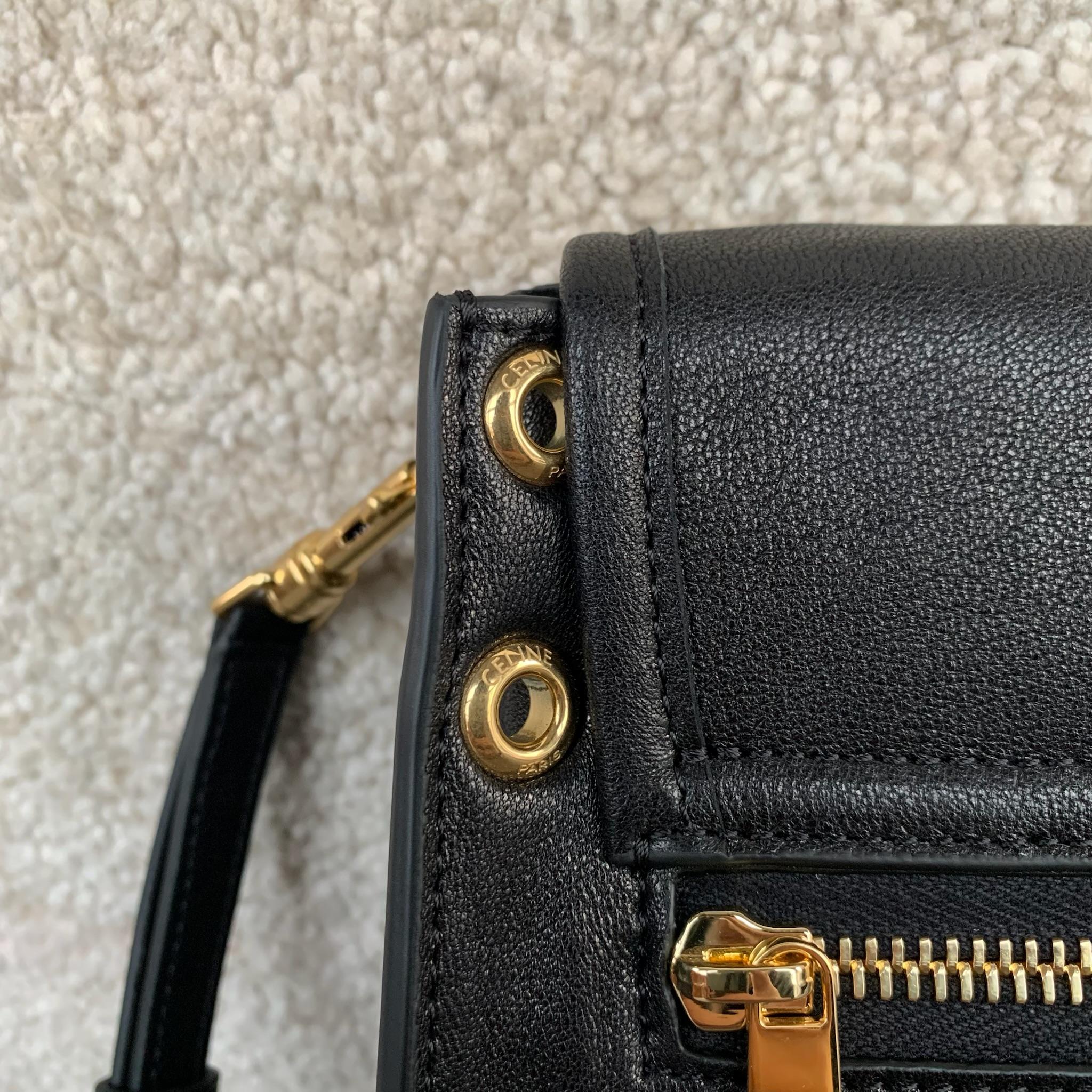 SOFT TRIOMPHE BESACE手袋(32X2X26厘米)羊皮革牛剖层革衬里金色饰面肩背，斜挎T