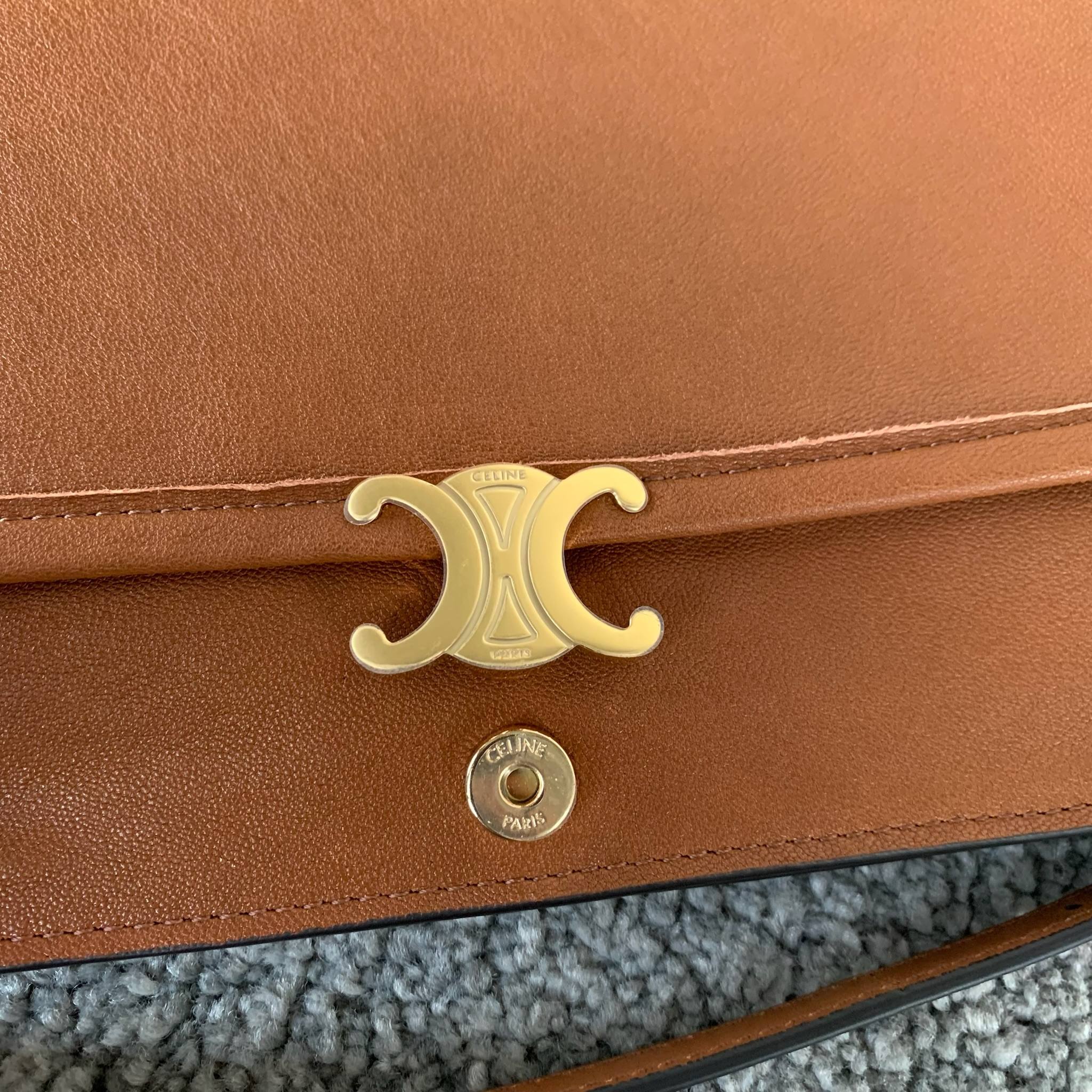 SOFT TRIOMPHE BESACE手袋(32X2X26厘米)羊皮革牛剖层革衬里金色饰面肩背，斜挎T