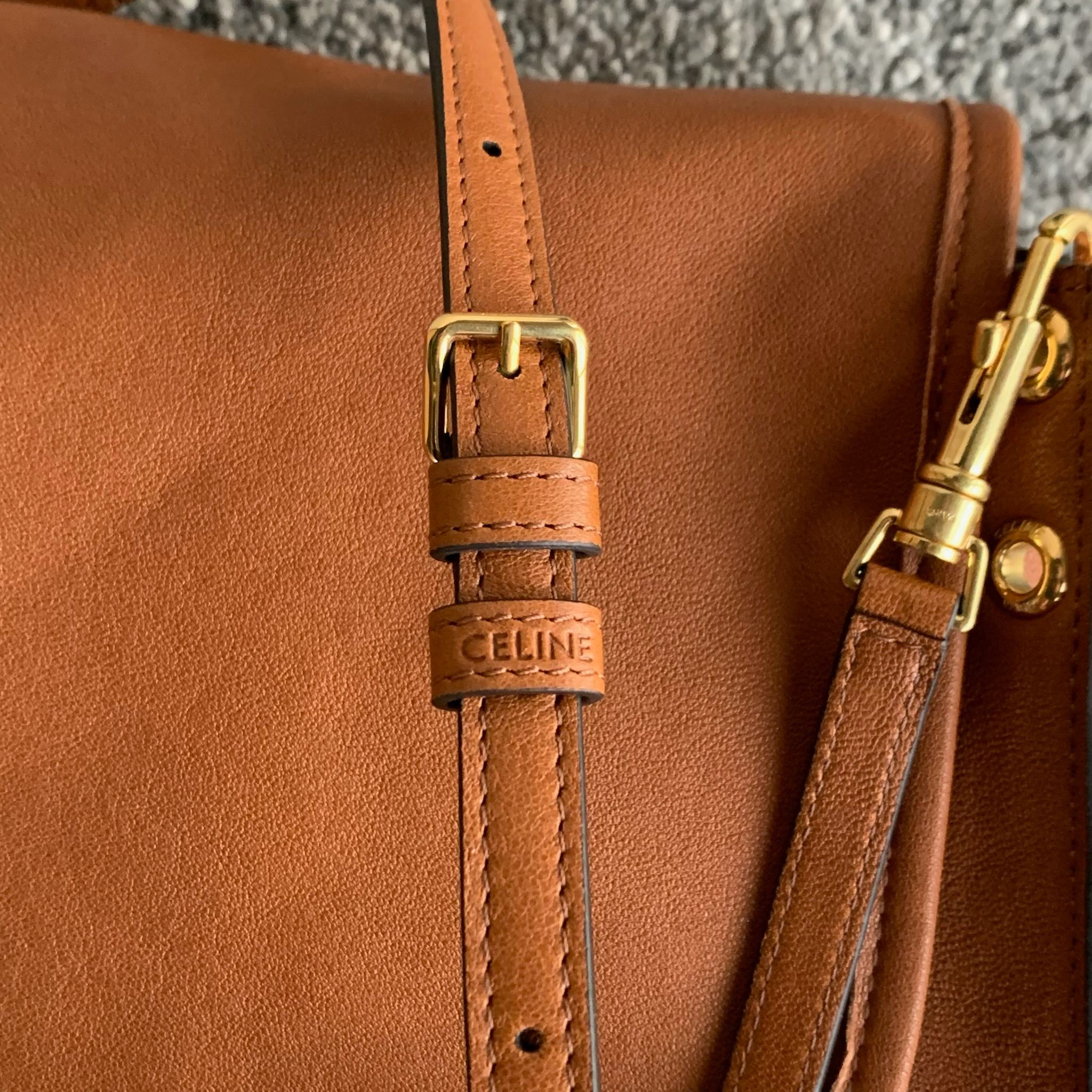 SOFT TRIOMPHE BESACE手袋(32X2X26厘米)羊皮革牛剖层革衬里金色饰面肩背，斜挎T