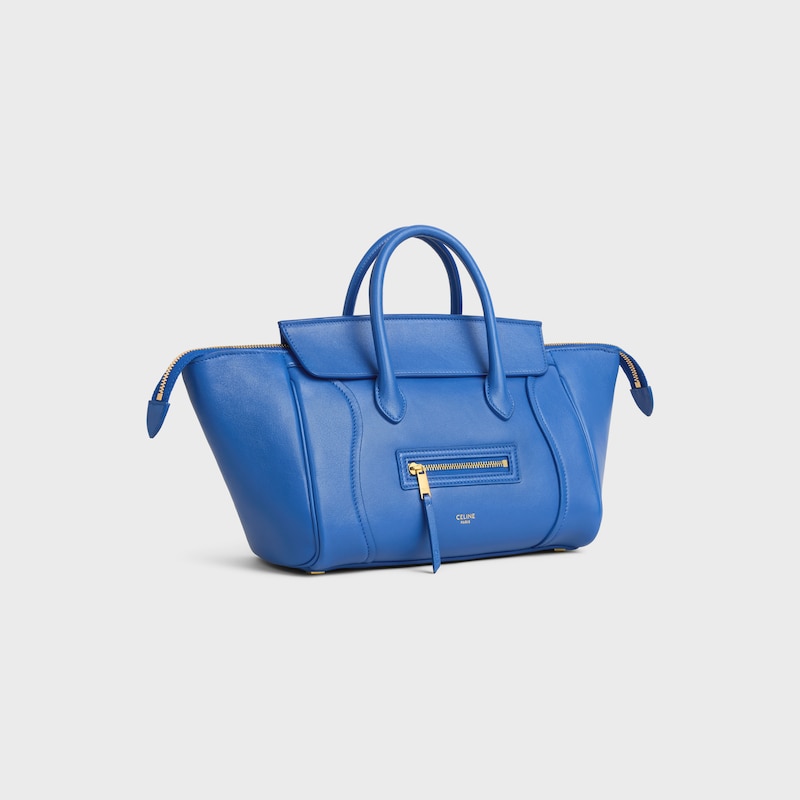 高品质原厂NEW LUGGAGE小号手袋38.5X11.5X16.5厘米)羊皮革牛剖层革衬里金色饰面手提