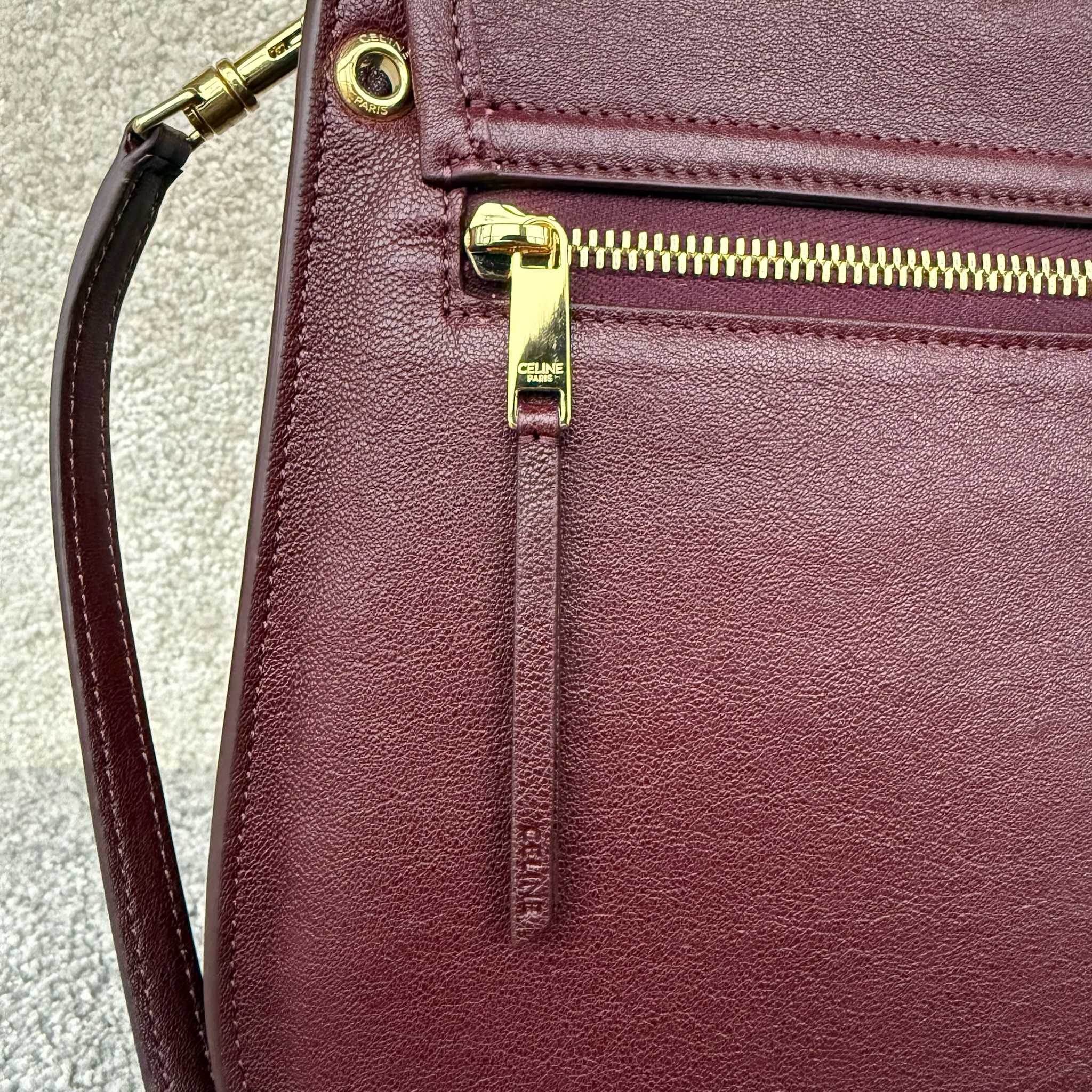 SOFT TRIOMPHE BESACE手袋(32X2X26厘米)羊皮革牛剖层革衬里金色饰面肩背，斜挎T