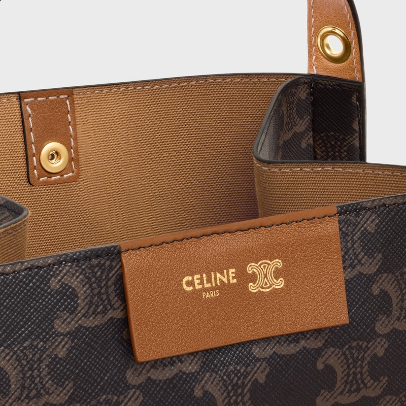 CUBE小号标志印花手袋18.5X21X17厘米)标志印花，人造革织物金色饰面手提，肩背和斜挎1个主隔层