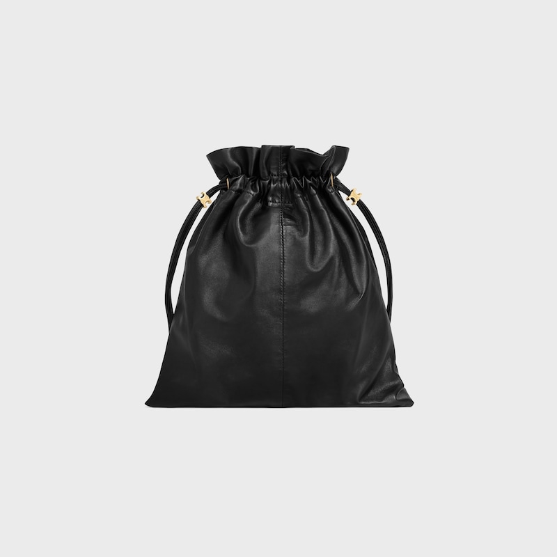 新款福袋，小号CRYSTAL POUCH手袋(29X32X0.5厘米)羊皮革织物，配TRIOMPHE印花