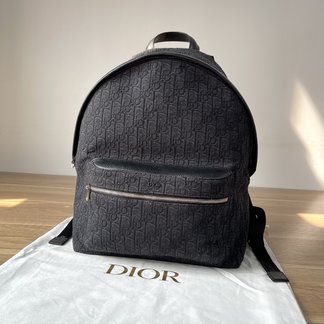 2023 Replica Wholesale Cheap Sales Online Dior Bags Backpack Beige Black Printing Unisex Fabric Nylon Oblique