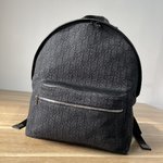 Dior Bags Backpack Beige Black Printing Men Fabric Nylon Oblique