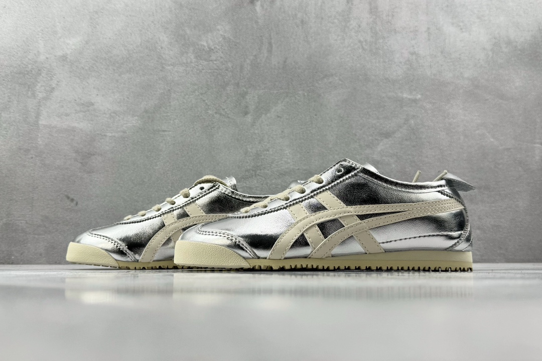 SC版 160 渠道特供 二层跑量 Onitsuka Tiger鬼塚虎 MEXICO 66 银白金色 1183B566-020