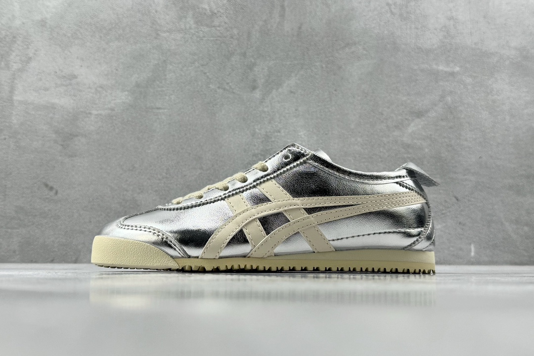 SC版 160 渠道特供 二层跑量 Onitsuka Tiger鬼塚虎 MEXICO 66 银白金色 1183B566-020